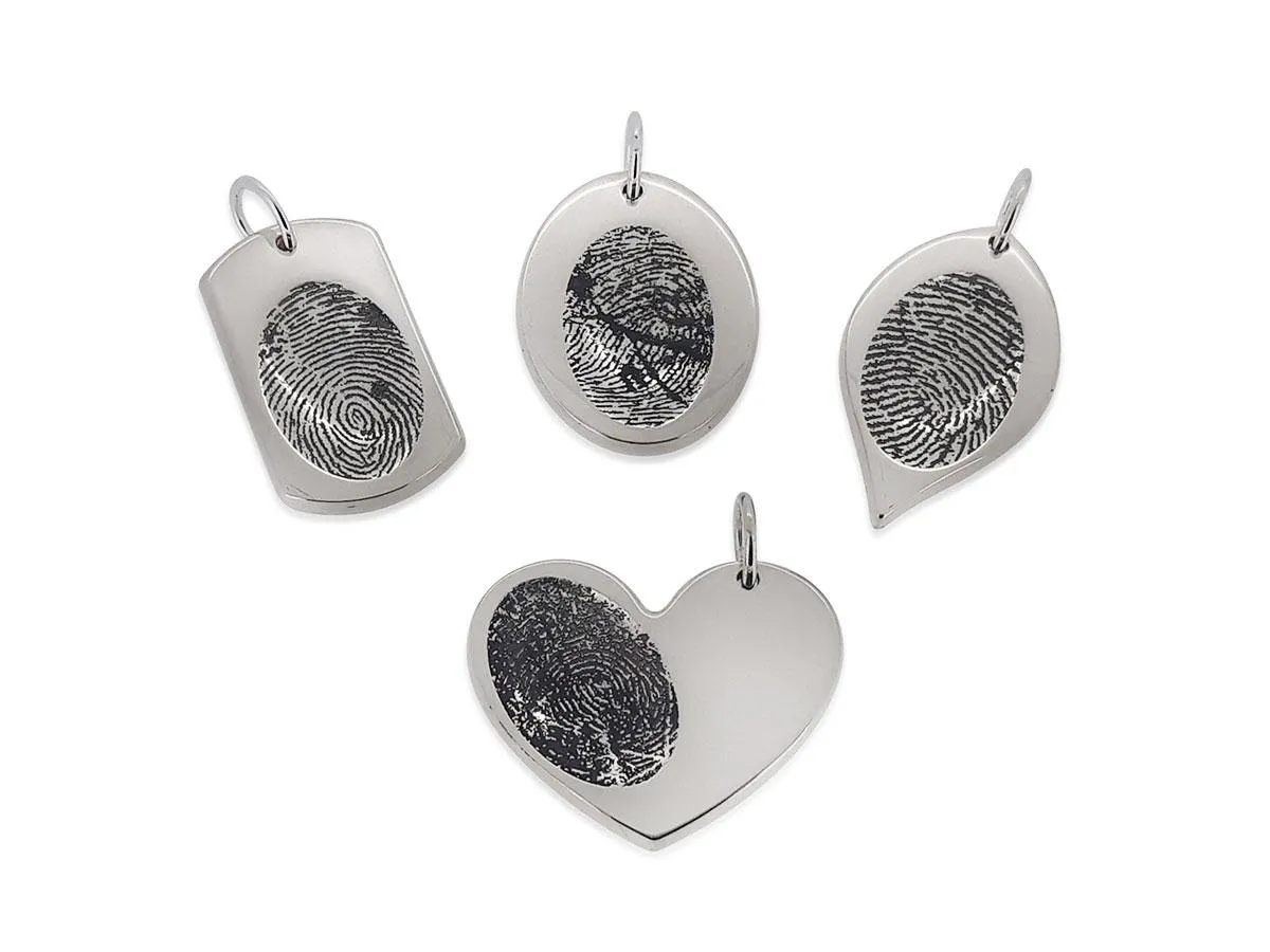 Silver fingerprint pendant from Recollections Jewellery via Brunskill Family Funerals