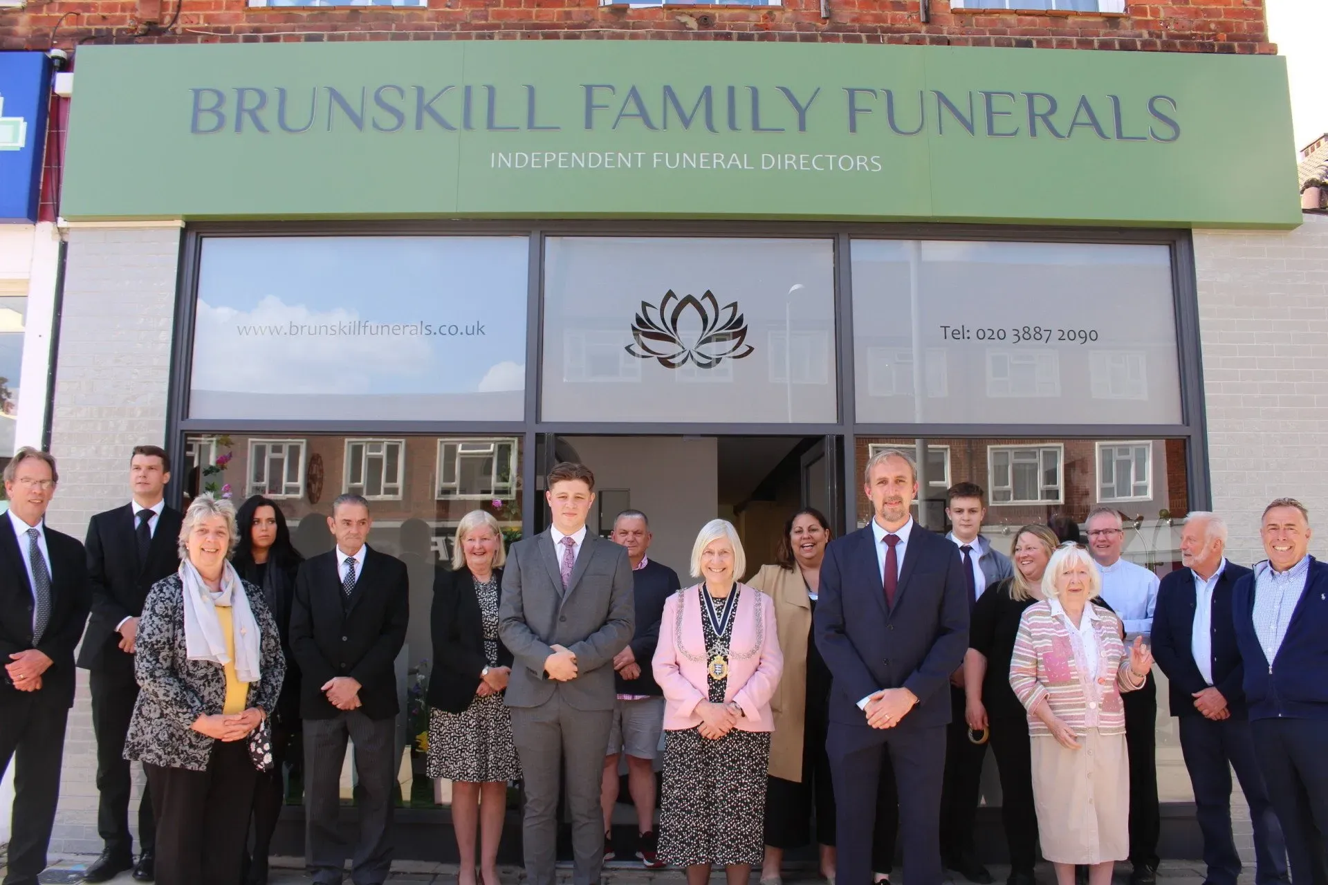 Brunskill Family Funerals funeral director and bearers at a service