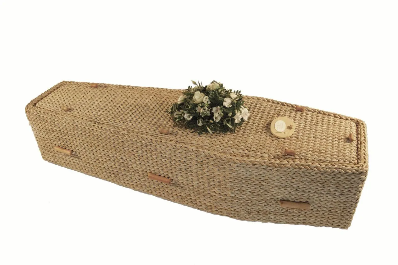 Banana Leaf Coffin modern coffin supplied by Brunskill Family Funerals
