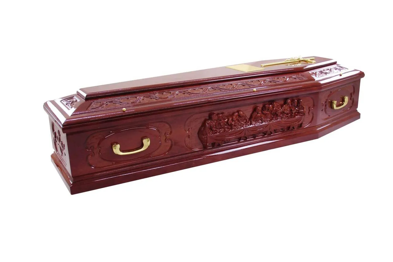 The Vatican traditional coffin supplied by Brunskill Family Funerals