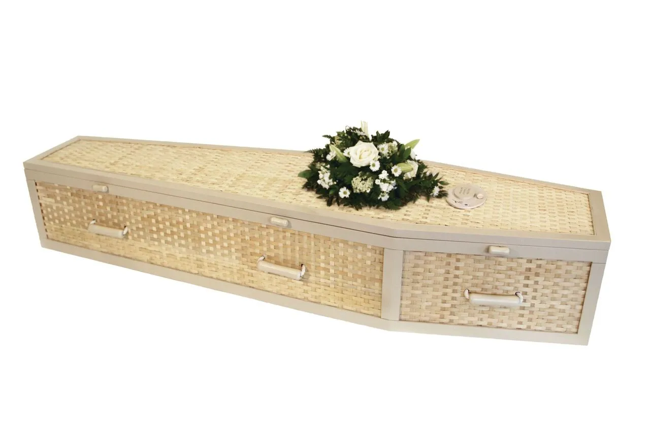 Daisy Bamboo modern coffin supplied by Brunskill Family Funerals