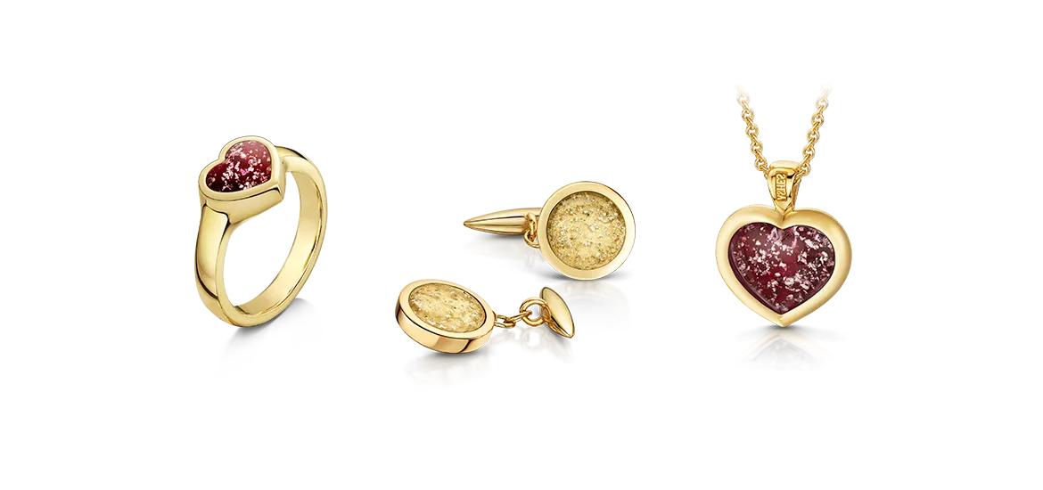 Ashes into Glass memorial jewellery offered by Brunskill Family Funerals