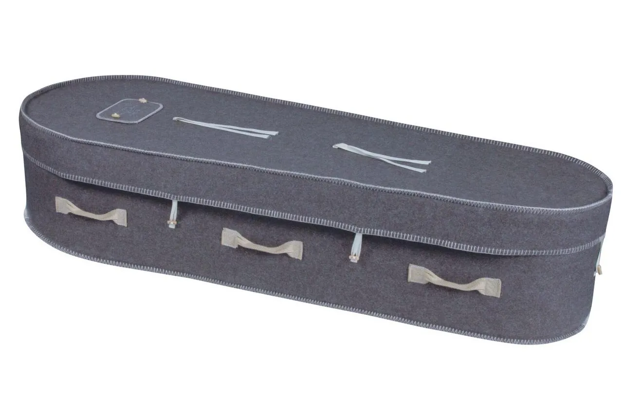 The Grey Wool modern coffin supplied by Brunskill Family Funerals