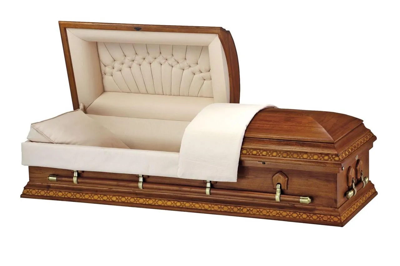 The Heritage traditional coffin supplied by Brunskill Family Funerals