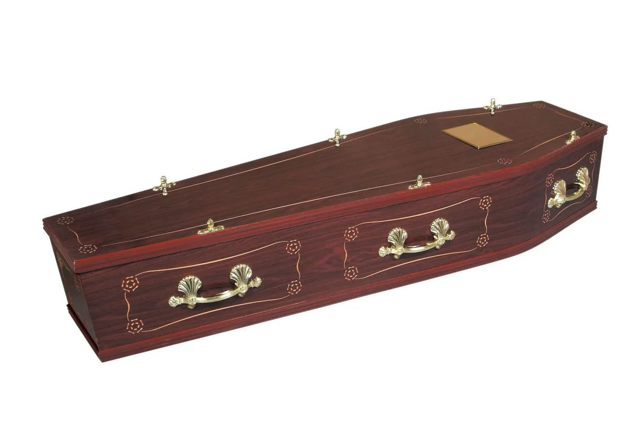 The Horsham traditional coffin supplied by Brunskill Family Funerals