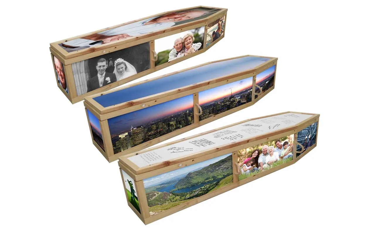 The Pathway modern coffin supplied by Brunskill Family Funerals