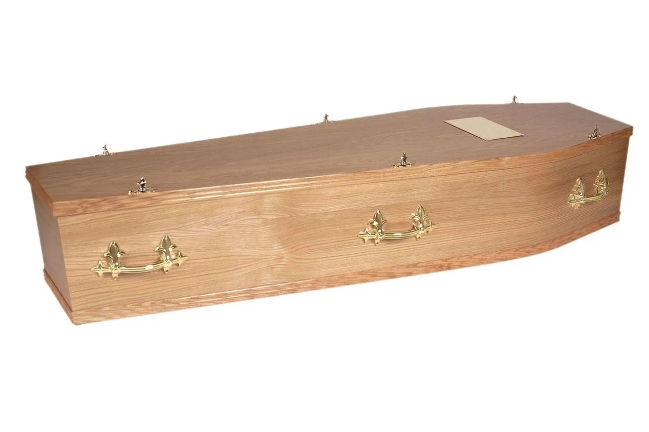 The Newcastle traditional coffin supplied by Brunskill Family Funerals