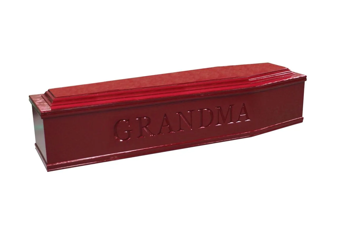 The Painted Expressions modern coffin supplied by Brunskill Family Funerals