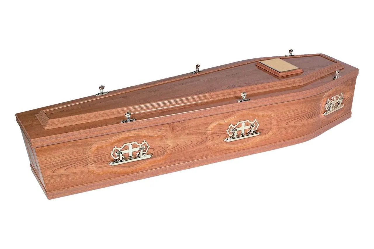 The Richmond traditional coffin supplied by Brunskill Family Funerals