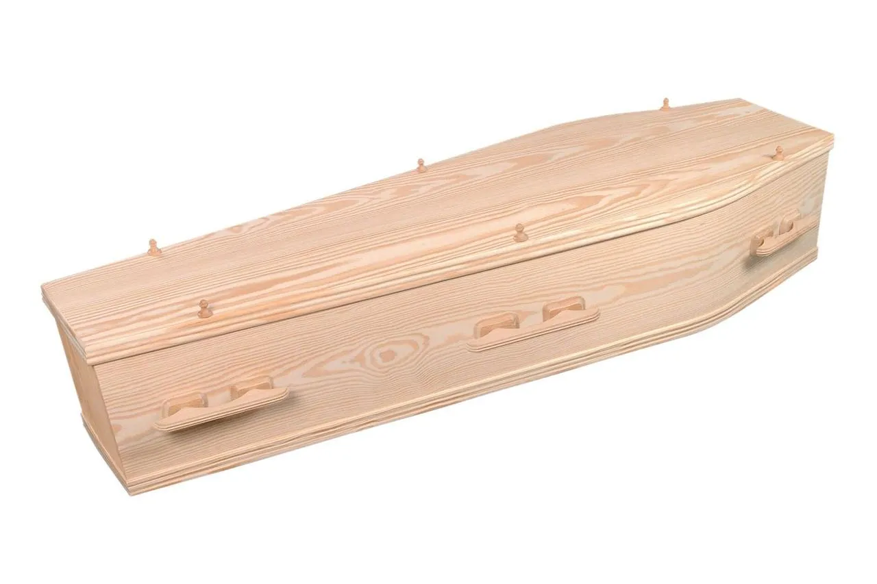 The Brighton traditional coffin supplied by Brunskill Family Funerals
